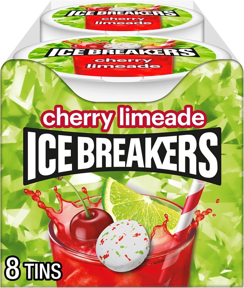 ICE BREAKERS Cherry Limeade Sugar Free Mints - 8 Tins - Image 1